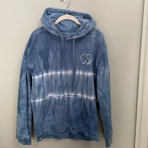 Ivory Ella Oversized Blue Stripe Tie-Dye Hoodie